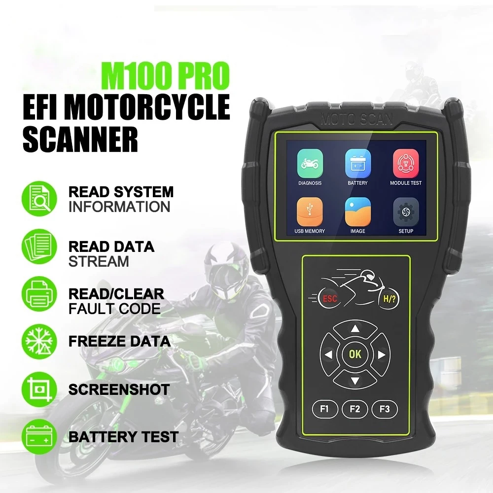 Scanner de diagnóstico moto OBD JDiag M100 Pro para reparação de motos KTM Honda Yamaha Kawasaki BMW