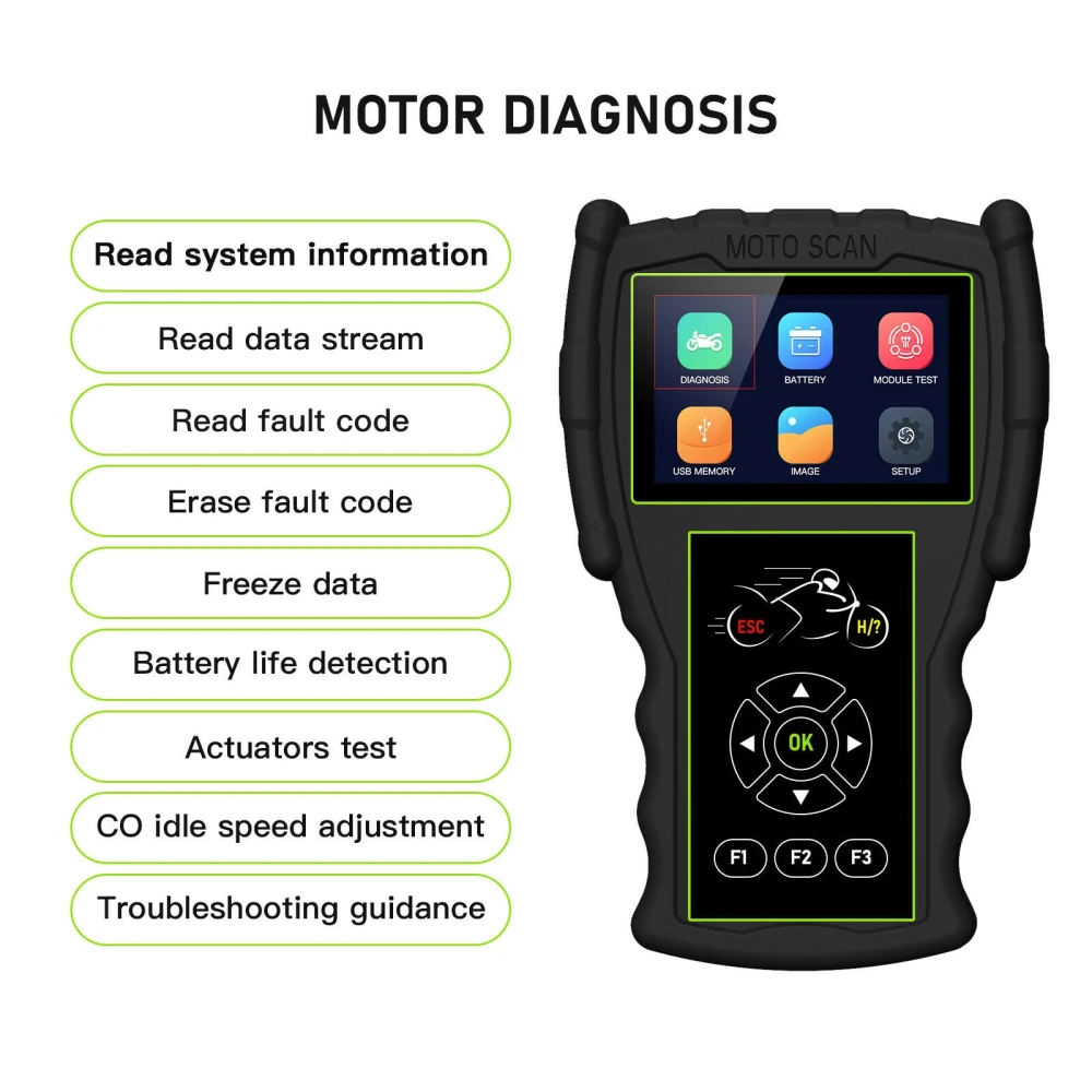 Scanner de diagnóstico moto OBD JDiag M100 Pro para reparação de motos KTM Honda Yamaha Kawasaki BMW
