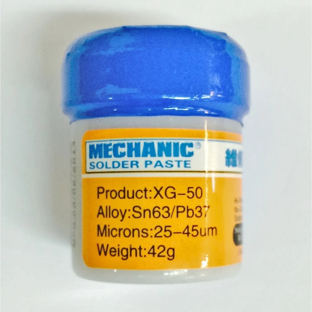 Pasta de soldar Mechanic XG-50 Sn63/Pb37 (10CC - 42GR) para reparações eletrónicas