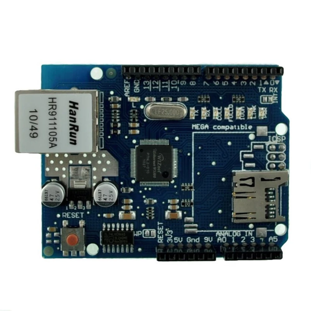 Ethernet Shield W5100 compatível com Arduino para projetos Arduino UNO e MEGA