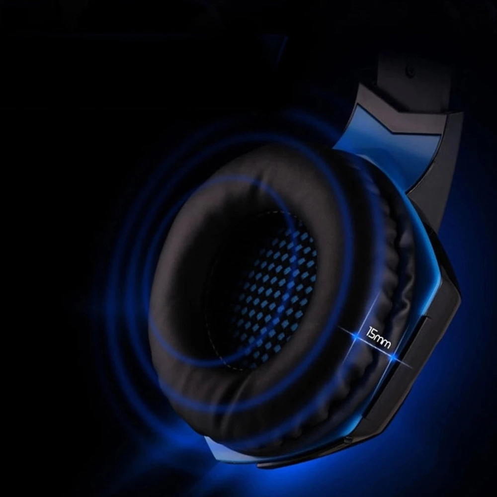 Vista frontal del G2000 Gaming Headset con luces LED encendidas