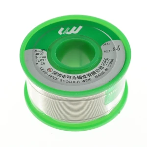 Fio de Solda Sem Chumbo 0.6 mm Sn99 Ag0.3 Cu0.7 em Bobina de 100 g