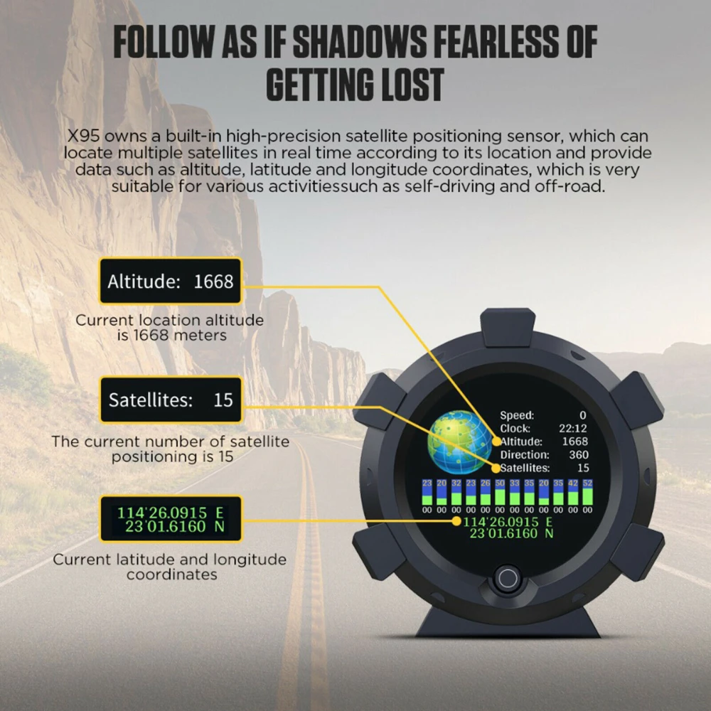 Vista lateral del inclinómetro multifuncional Autool X95