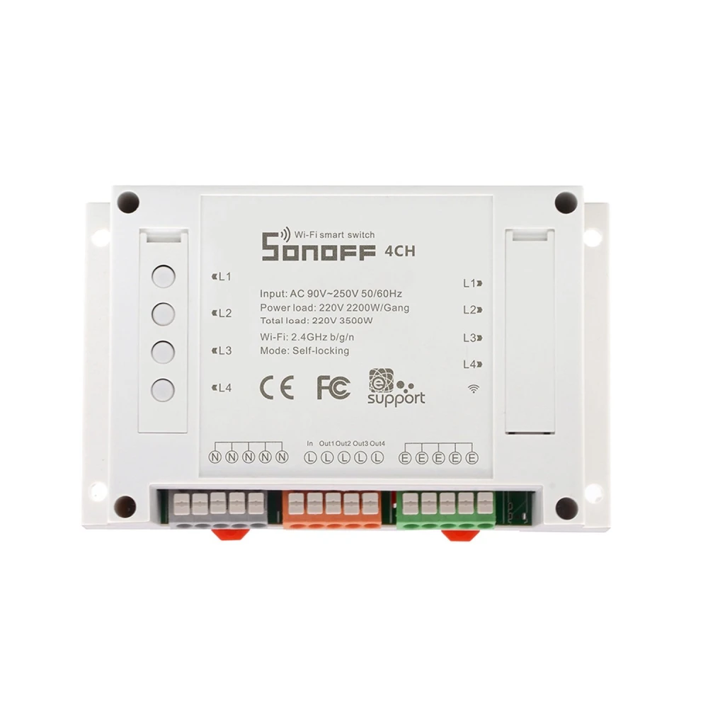 Interruptor WiFi Sonoff 4 Canais para Domótica Compatível com Alexa e Google Home