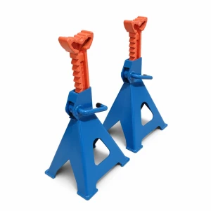 Jogo de 2 Cavaletes 12 Toneladas com Dupla Segurança — Suportes de Aço Reguláveis 46-76 cm para Carro, Carrinha, Camião e Maquinaria TSX TOOL
