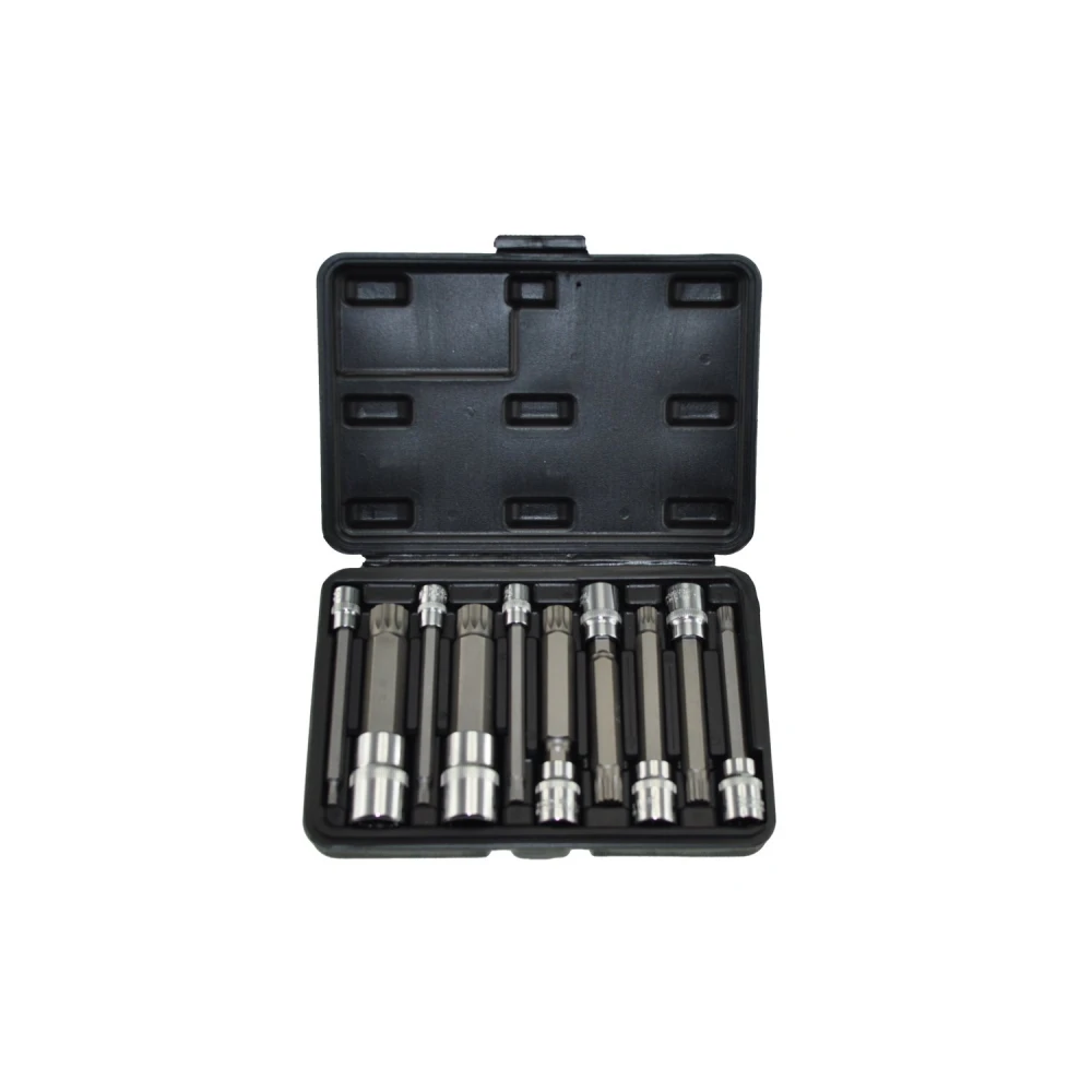 Set de 10 puntas largas ZXN con adaptadores para carraca en estuche