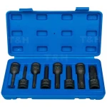 Jogo chaves Torx impacto 1/2 T30-T80 - 8 peças TSX TOOL