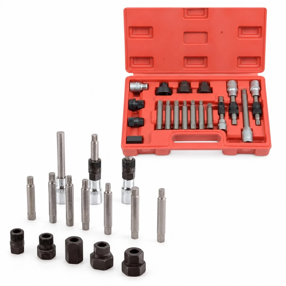 Kit 18 peças desmontagem polias livres de alternador (OAP / OAD)