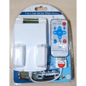 Kit automóvel para iPod e iPhone 3G - 7 em 1 com transmissor FM e carregador