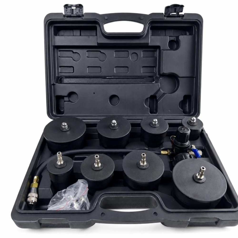 Kit Testador de Fugas de Turbocompressor 9 Peças com Manómetro Teste Pressão Turbo