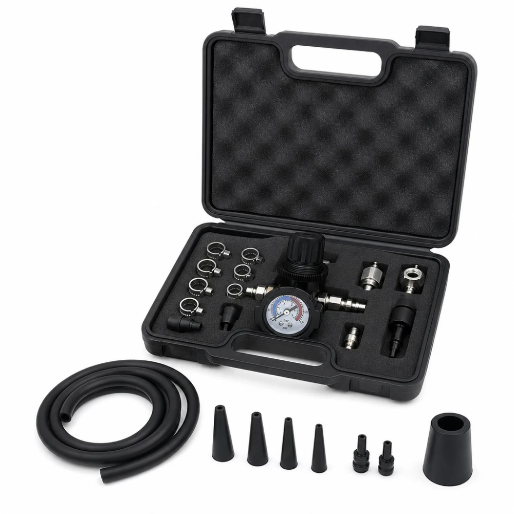 Kit Testador de Fugas de Turbocompressor 9 Peças com Manómetro Teste Pressão Turbo