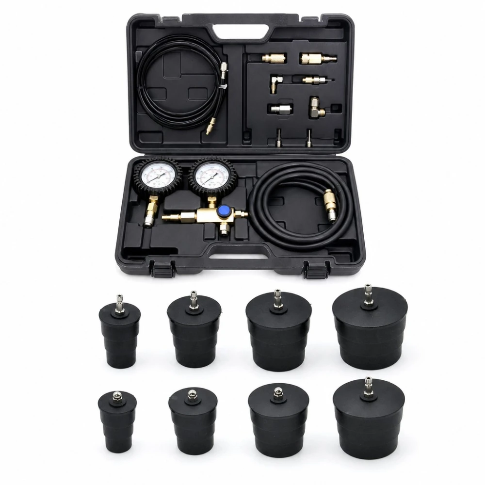 Kit Testador de Fugas de Turbocompressor 9 Peças com Manómetro Teste Pressão Turbo