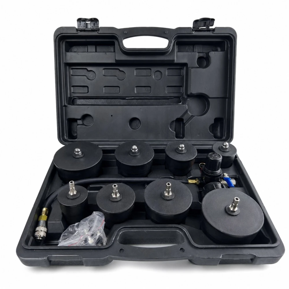 Kit Testador de Fugas de Turbocompressor 9 Peças com Manómetro Teste Pressão Turbo