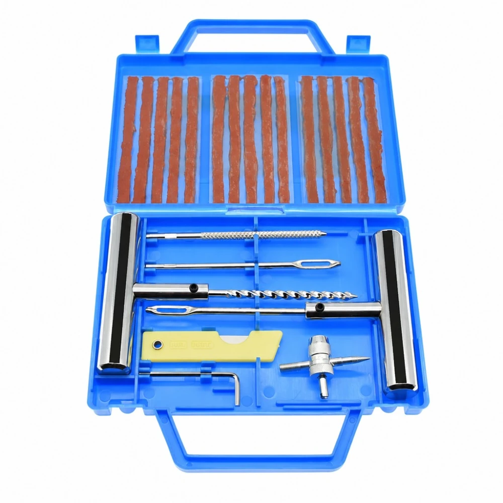 Kit Reparação Furos Pneus 23 Peças Carro Moto Mechas Punção