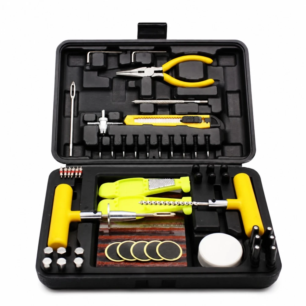 Kit Reparação Furos Pneus 87 Peças Profissional Carro SUV Carrinha