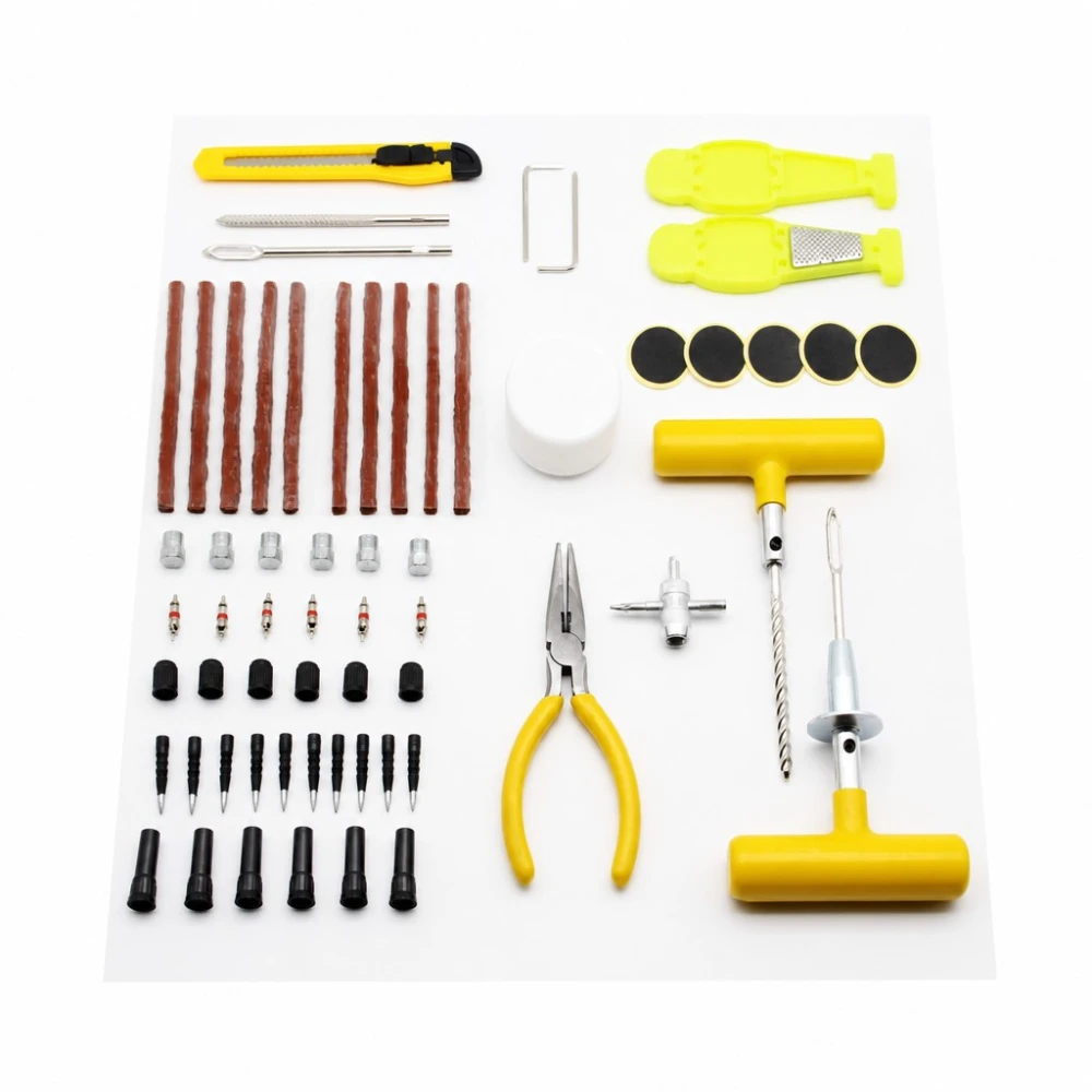 Kit Reparação Furos Pneus 87 Peças Profissional Carro SUV Carrinha