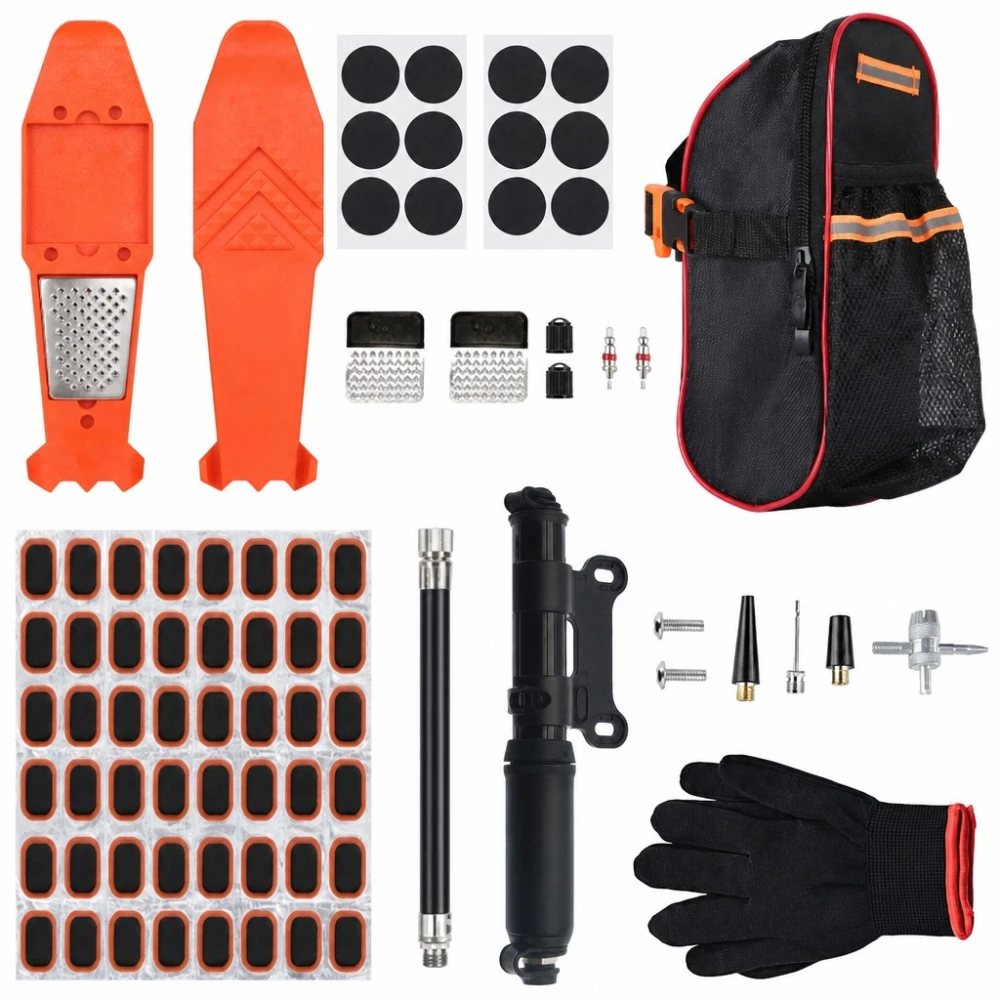 Kit Reparação Furos Pneus Moto Bicicleta 81 Peças Mechas Punção Tubeless