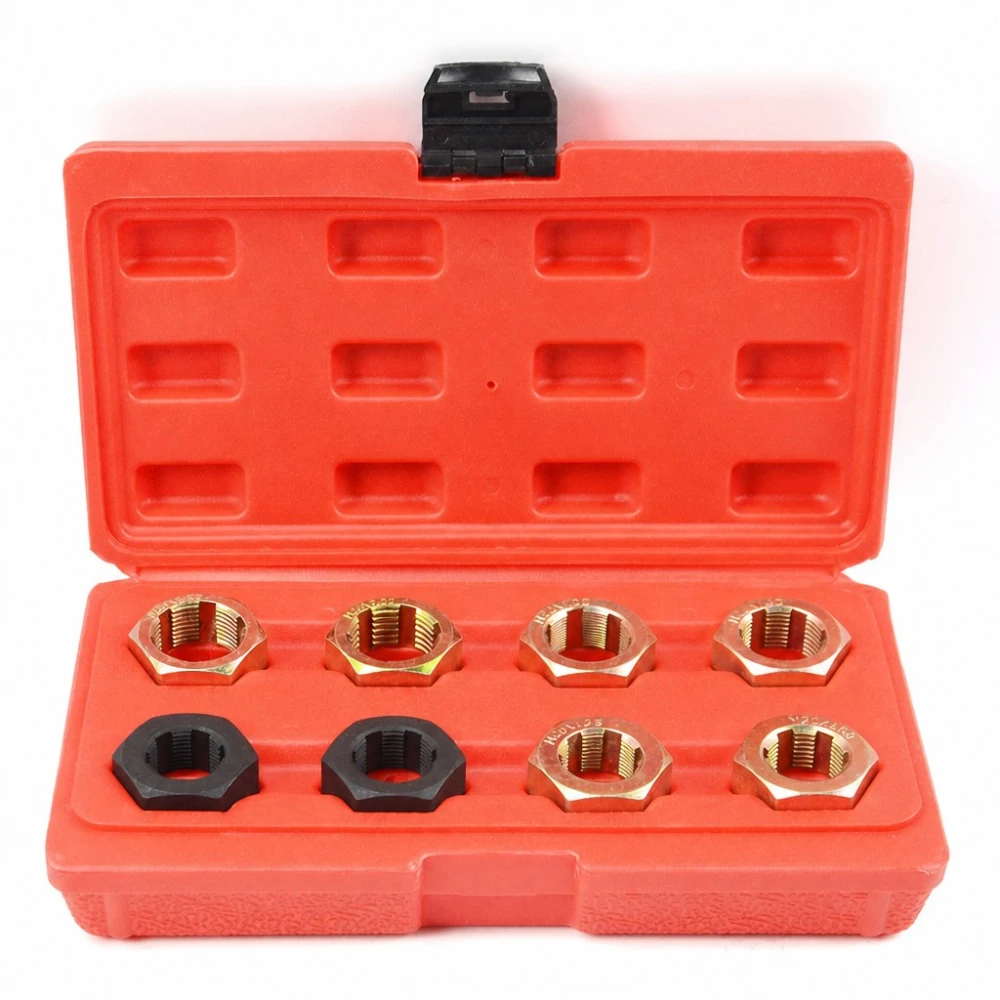 Kit reparador de roscas de semi-eixo e cubo de roda 9 peças