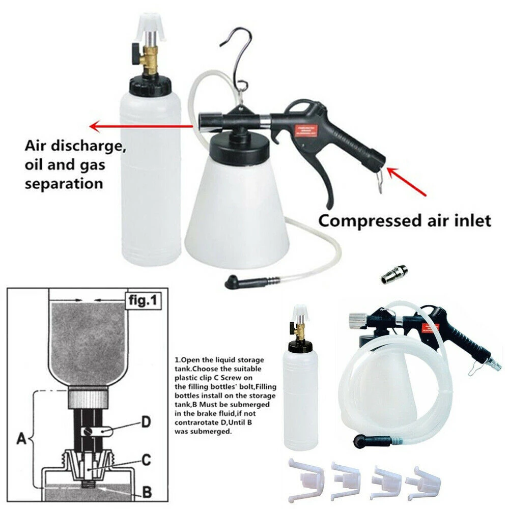 Sangrador neumático de frenos con botella de recarga y gancho TSX TOOL
