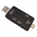 Leitor de cartões de memória tipo C e USB 3.0 para SD/Micro SD/Transflash/USB 