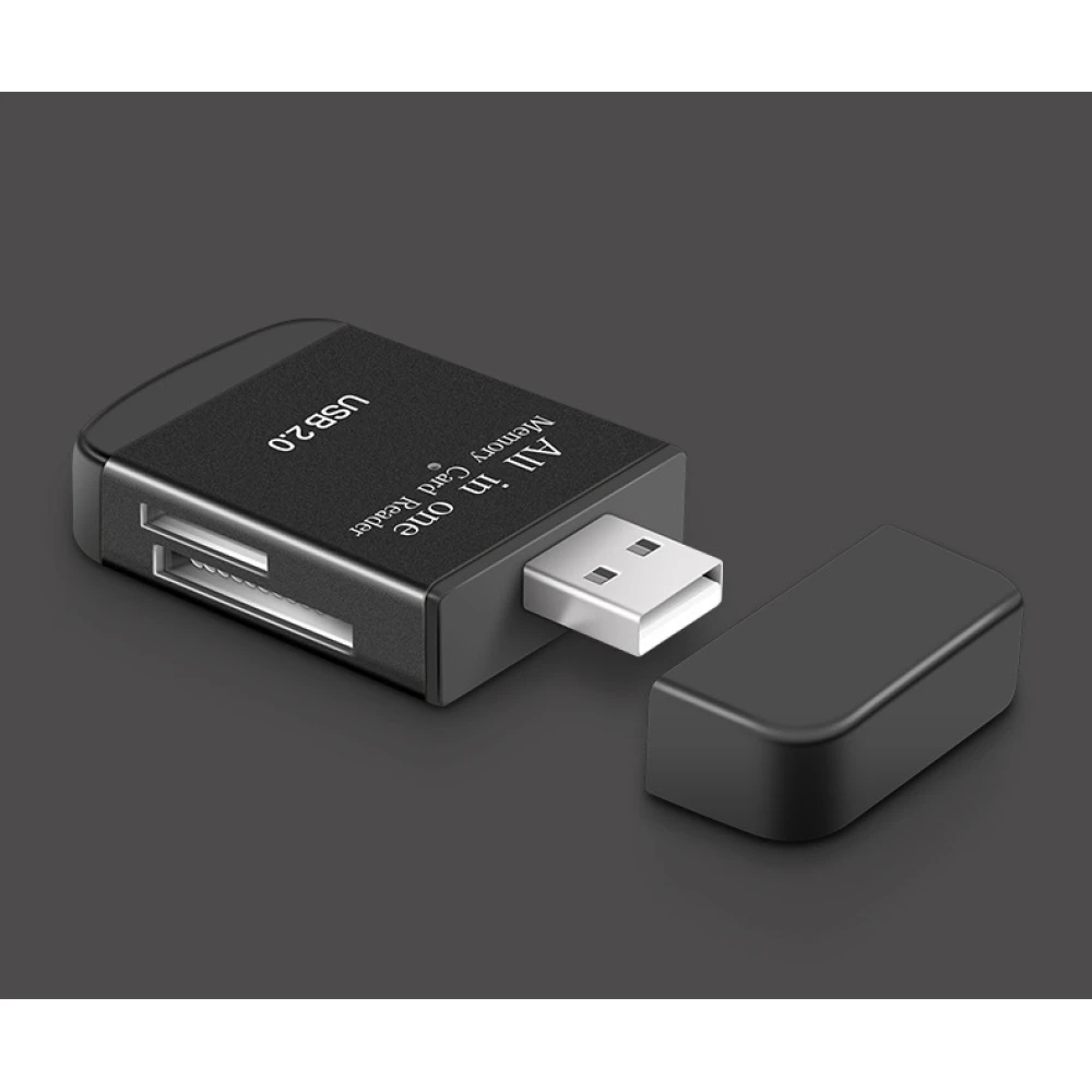 Leitor de cartões de memória USB 2.0 tudo-em-um para Micro SD, MMC, SDHC, TF e M2