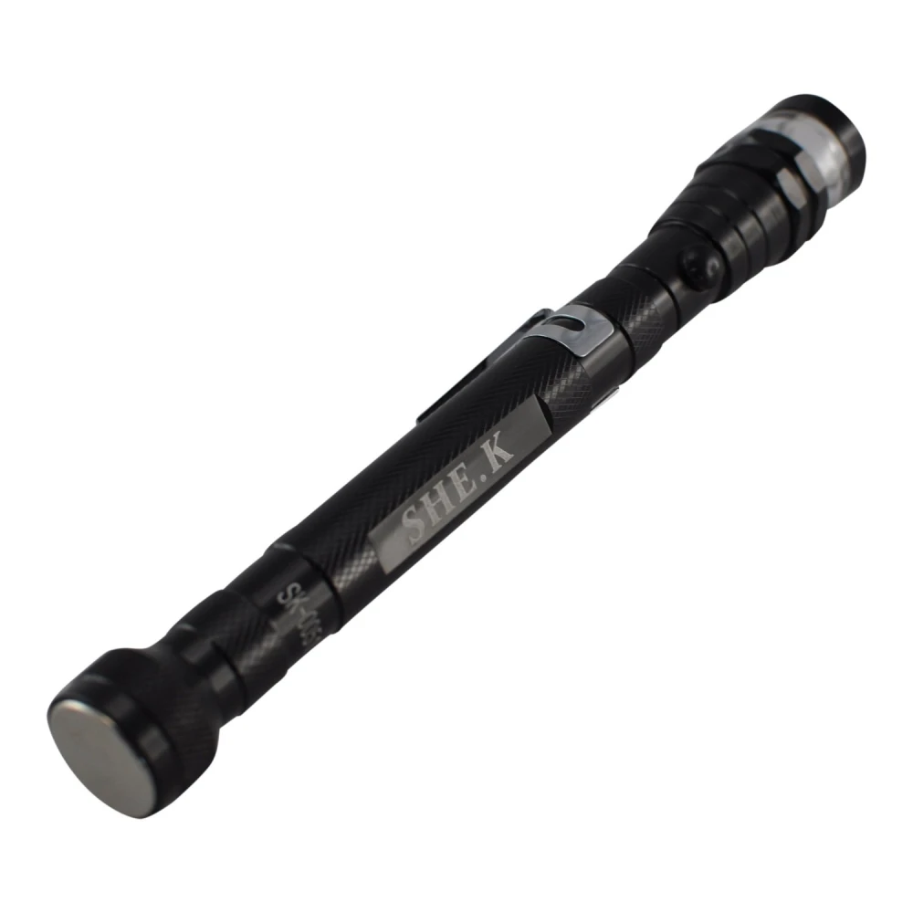 Linterna flexible extensible con cabezal magnético para taller mecánico