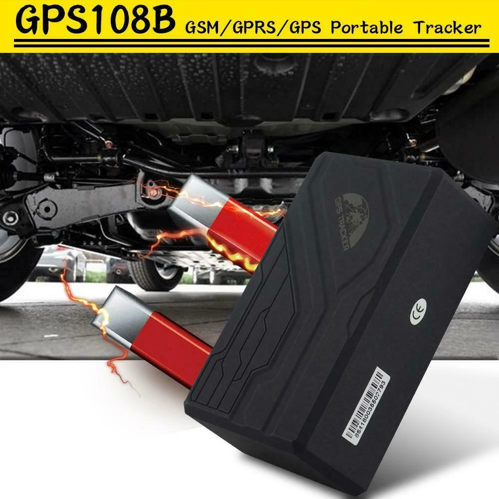Localizador GPS de bateria longa para carro TK108B com SOS e base magnética