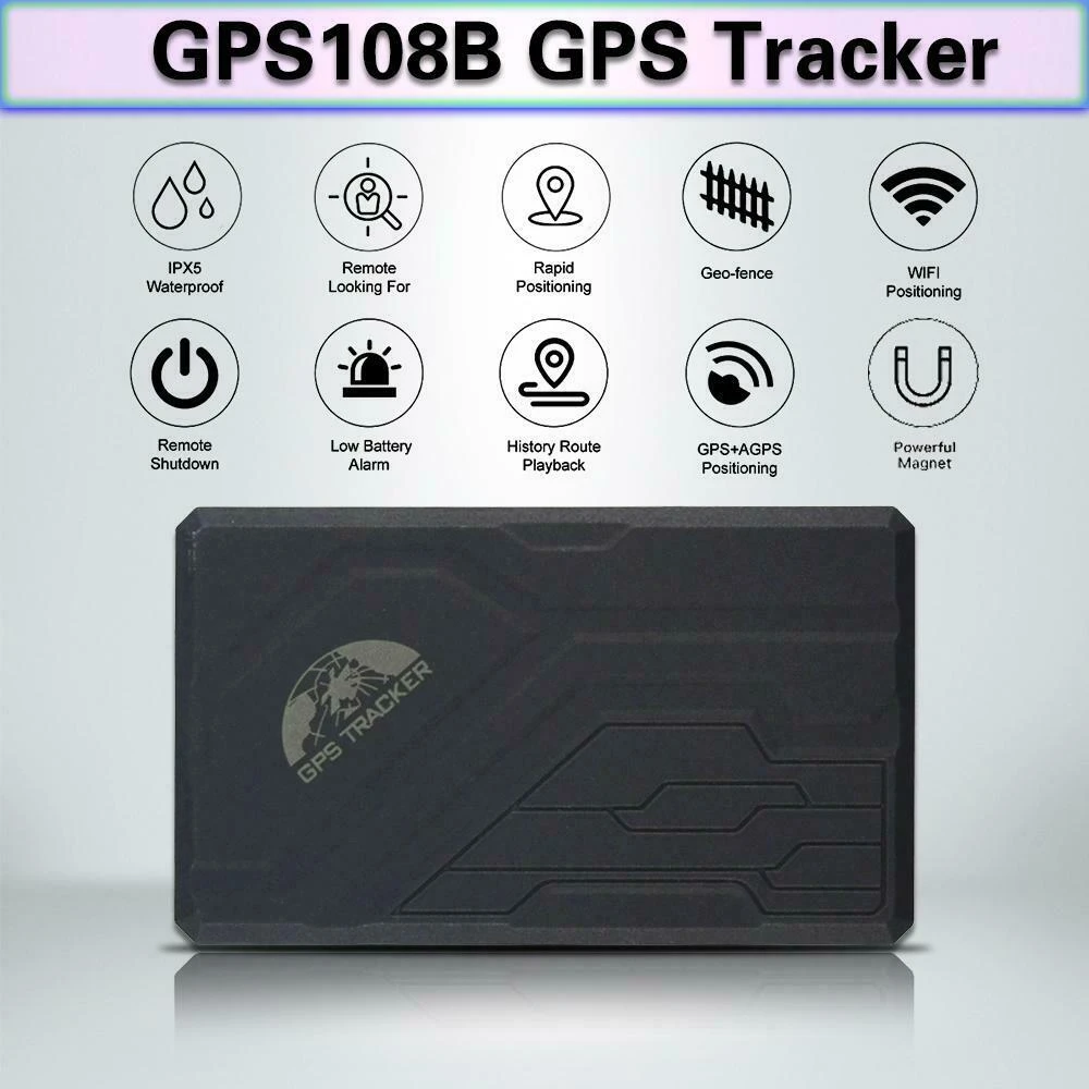 Localizador GPS de bateria longa para carro TK108B com SOS e base magnética