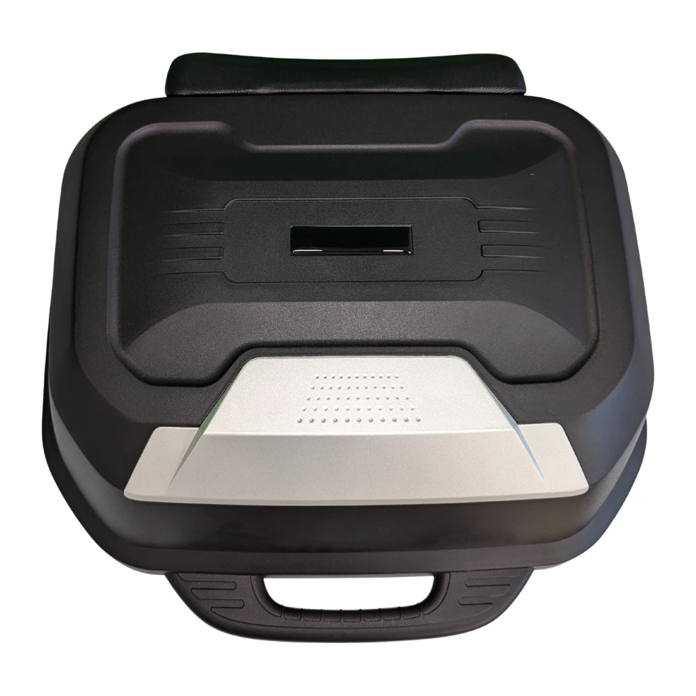 Top case moto 47L - Baú universal desmontável com fechadura e encosto