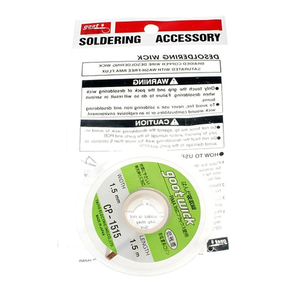 Malha dessoldar GOOT CP-1515 de 1,5 mm x 1,5 metros