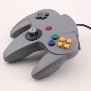 Comando compatível Nintendo 64 com conector original e cabo preto