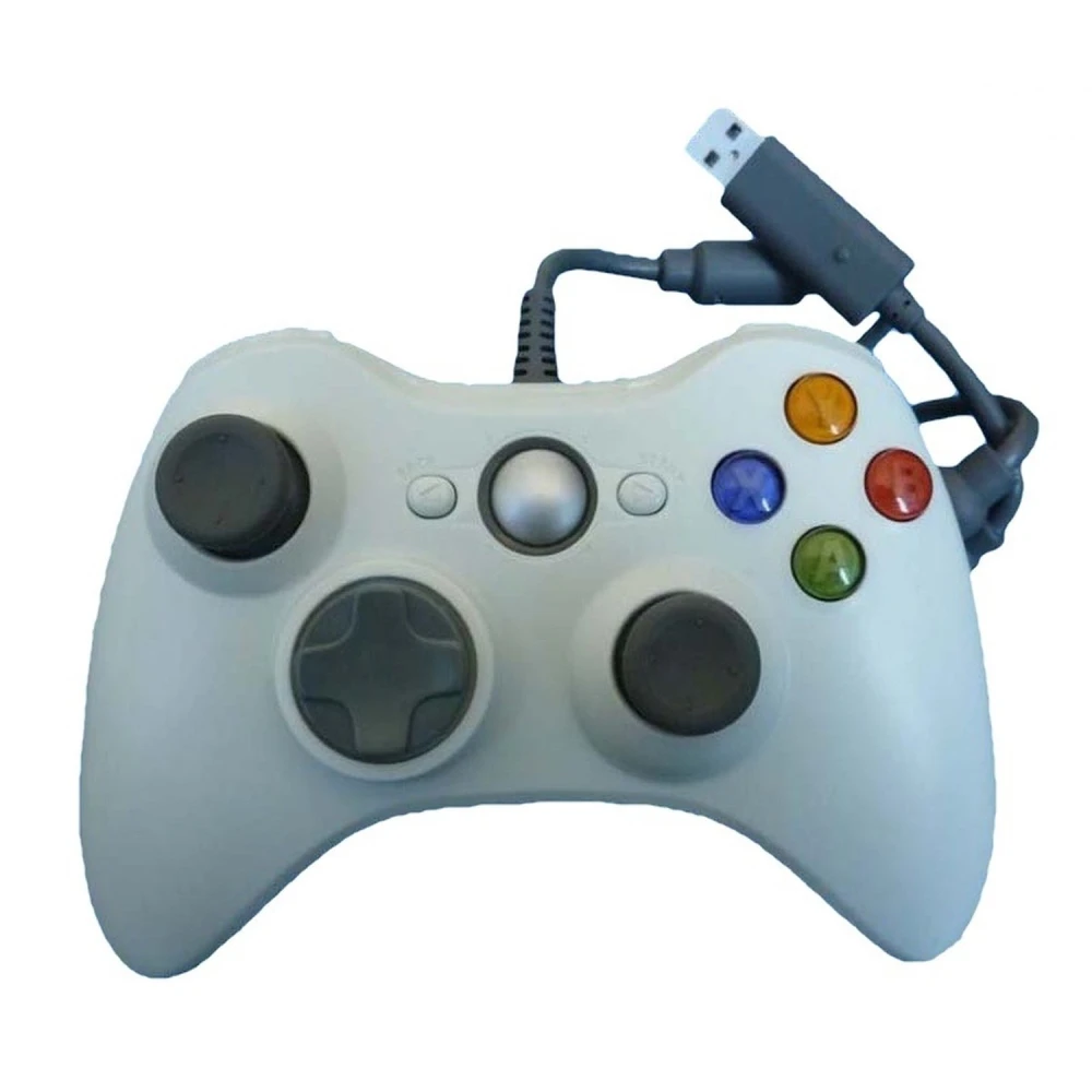 Comando com cabo Xbox 360 Compatível Branco - Controlador ergonómico e preciso