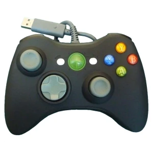 Comando com fio Xbox 360 compatível preto para máximo conforto e controlo