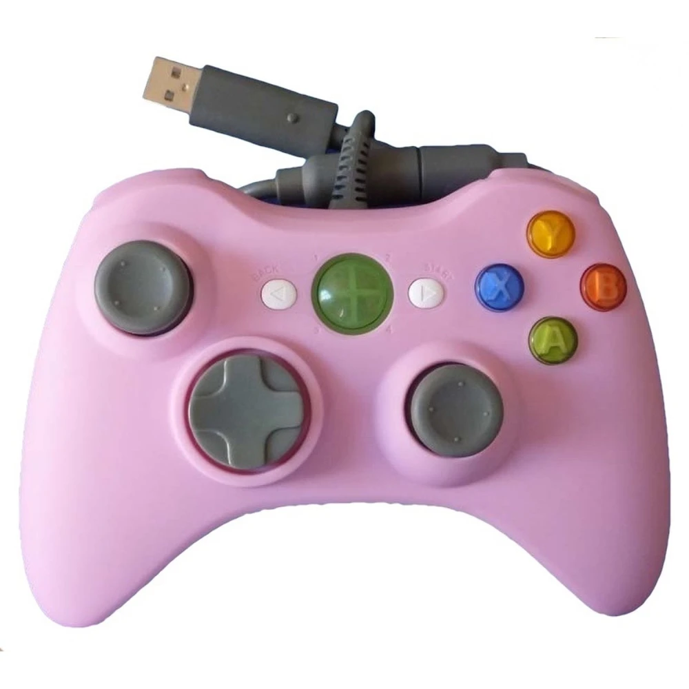 Comando com fio Xbox 360 Rosa Compatível - Controlador ergonómico e fiável