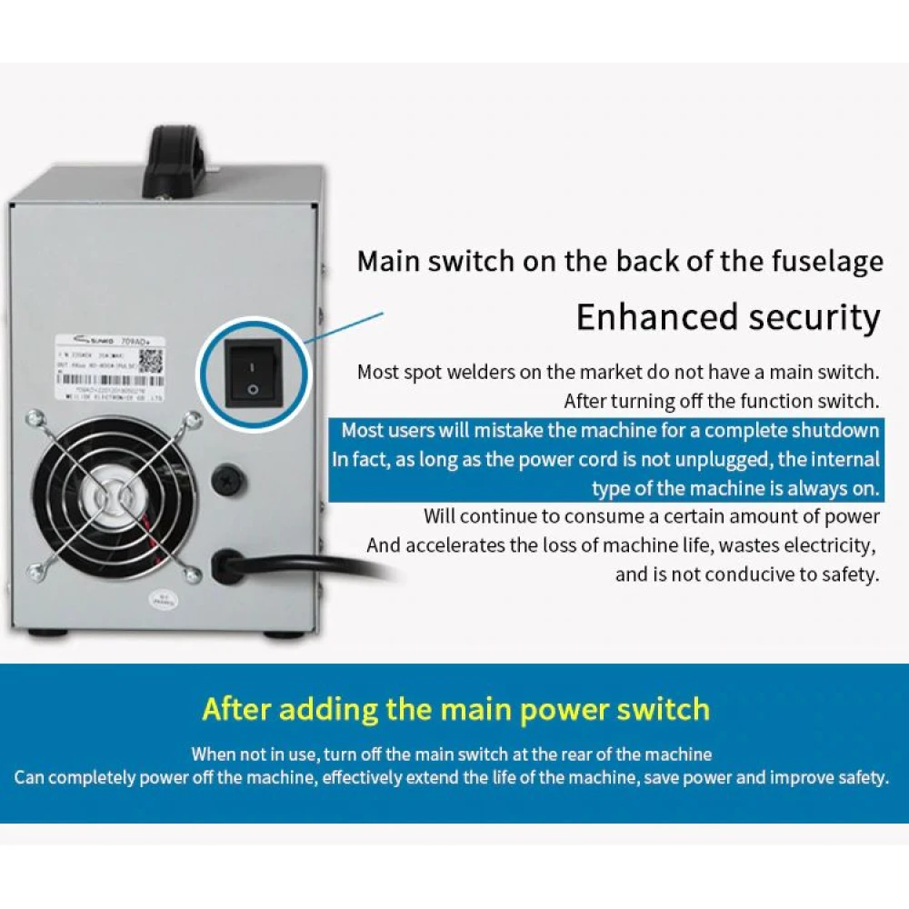 Máquina de soldadura por pontos Sunkko 709AD+ 220V com soldador para bateria de lítio 18650