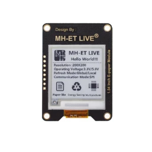 Módulo de papel eletrónico de 1.54 pulgadas com interface SPI para Raspberry, Arduino e STM32