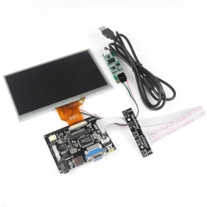 Monitor TFT LCD 7 polegadas para Raspberry Pi com painel tátil e placa controladora HDMI VGA 2AV