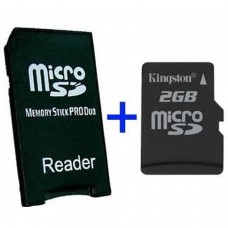 MS Pro Duo Adapter + MicroSD 2GB MEMORY STICK AND HD PSP 3000  4.50 euro - satkit