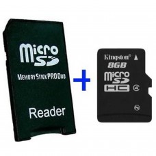 MS Pro Duo Adapter + MicroSD 8GB MEMORY STICK AND HD PSP 3000  7.00 euro - satkit