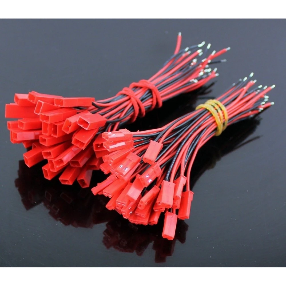 Pack 20 conectores JST com cabo (10 fêmea + 10 macho) para drones e RC