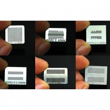 Pack 6 stencils reballing para chips de memória DDR, DDR2, DDR2-2, DDR2-3, DDR3, GDDR5 Reballing kits  6.00 euro - satkit