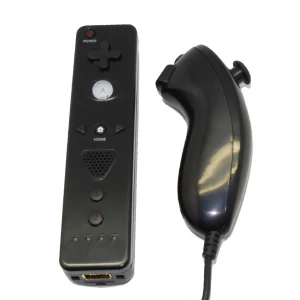 Pack comando Wii Remote com Motion Plus incorporado e Nunchuck compatível preto