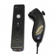 Pack Wii Remote com Motion Plus embutido+ Nunchuck PRETO Compatível Wii CONTROLLERS  13.00 euro - satkit
