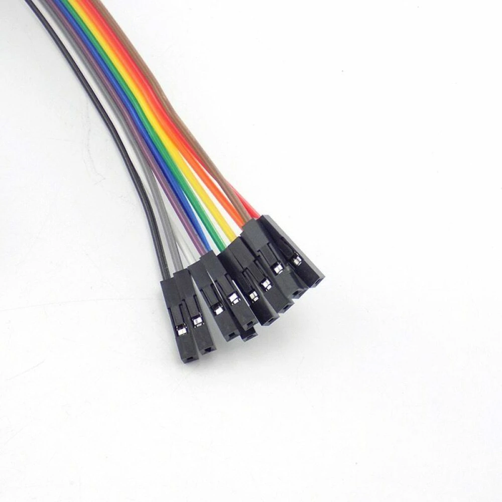 Pinzas cocodrilo macho y hembra de 10 pines con cable de 20 cm