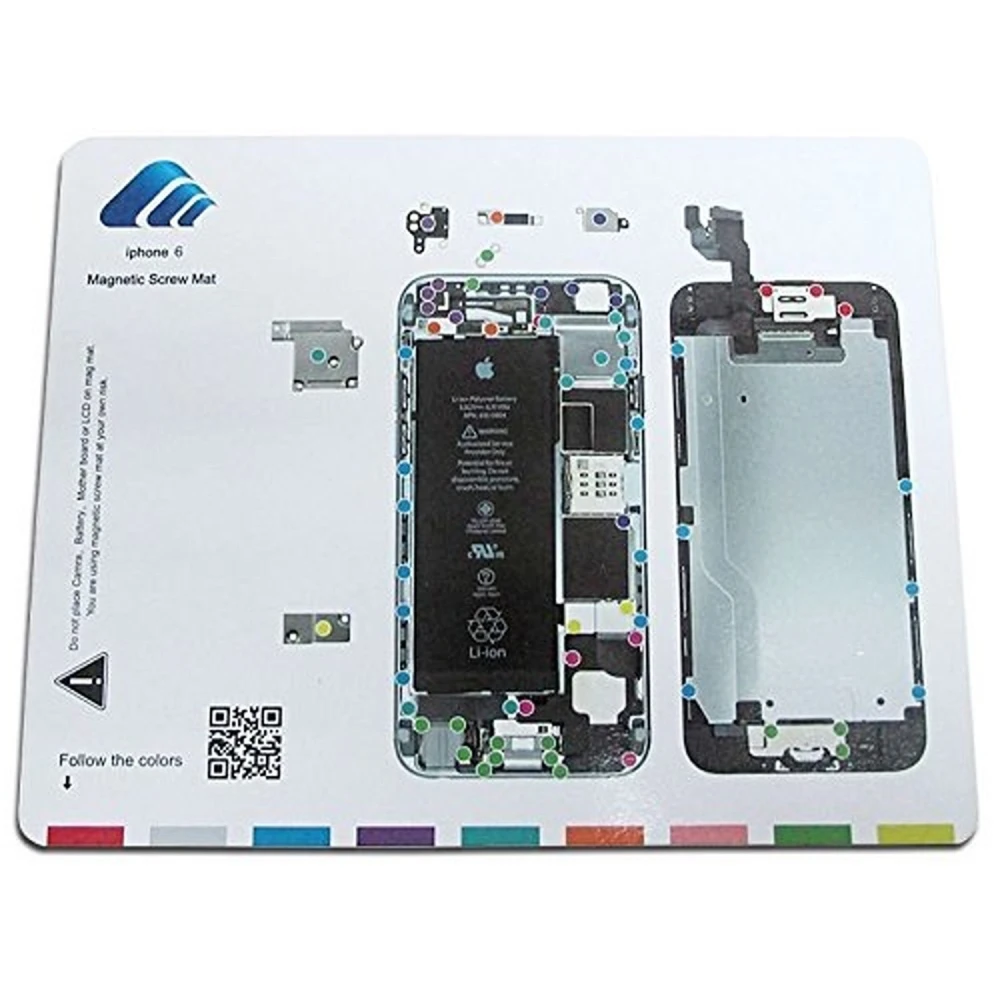 Quadro magnético para organizar parafusos iPhone 6 com guia de cores