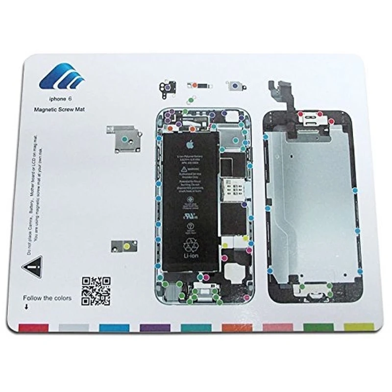 Quadro magnético para organizar parafusos iPhone 6 com guia de cores