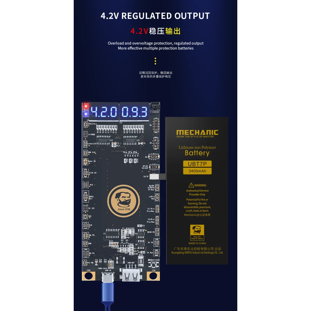 Placa de ativação de bateria Mechanic BA27 para iPhone e Android