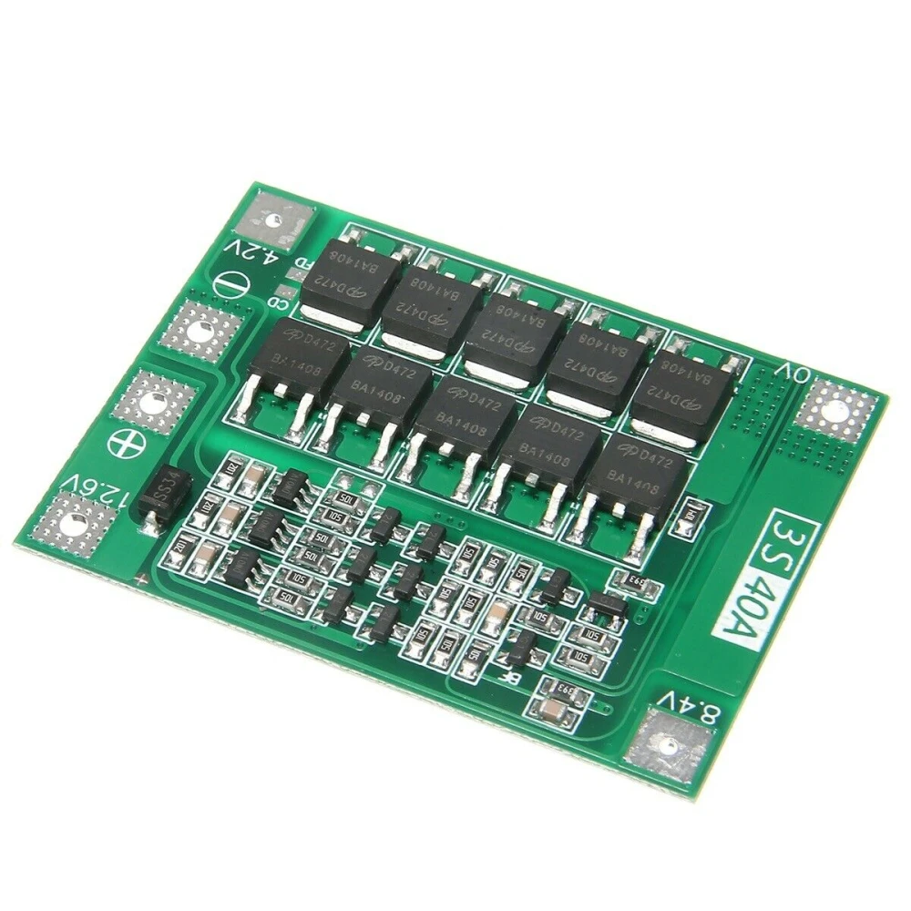 Imagen de la placa de protección mejorada para batería de litio 3S 40A