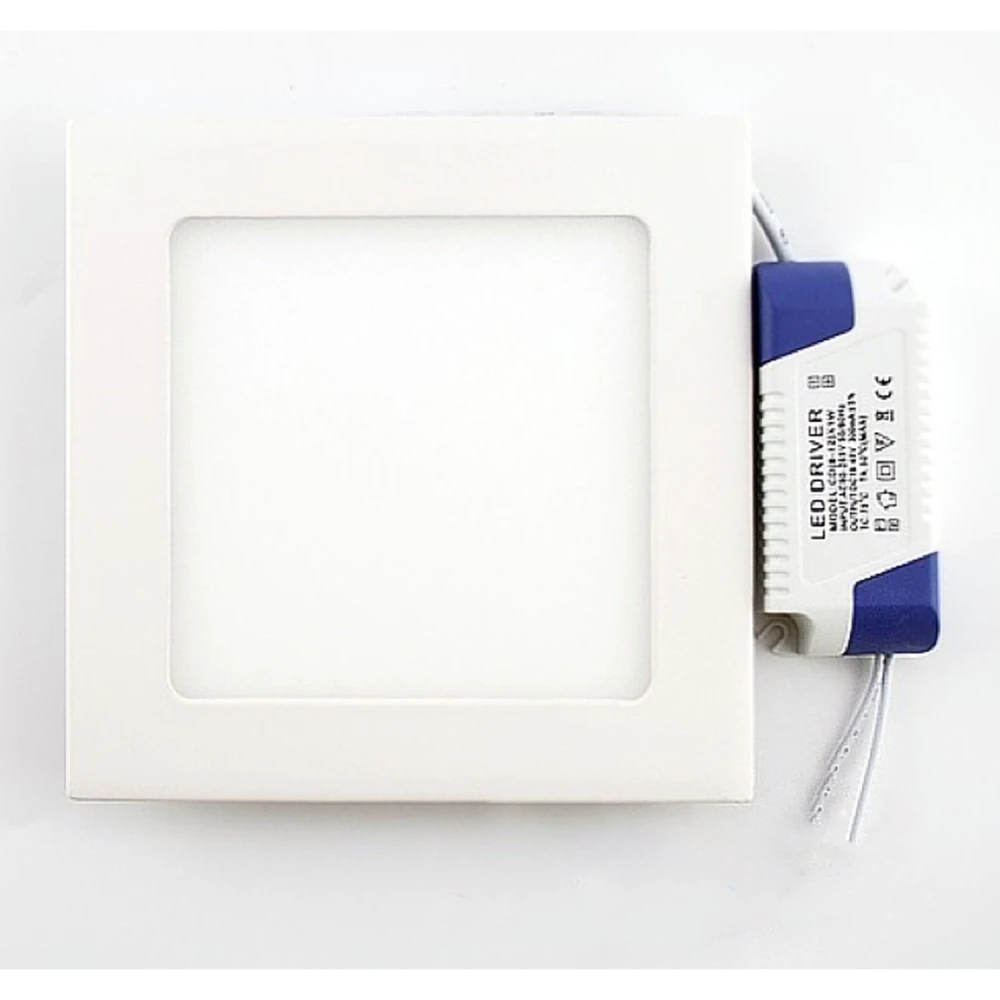 Placa LED Quadrada Superslim 12W Branco Frio 6000K