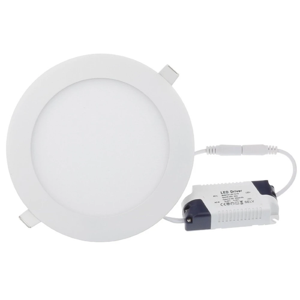 Placa LED redonda 24W branco frio SuperSlim 6000K Downlight LED